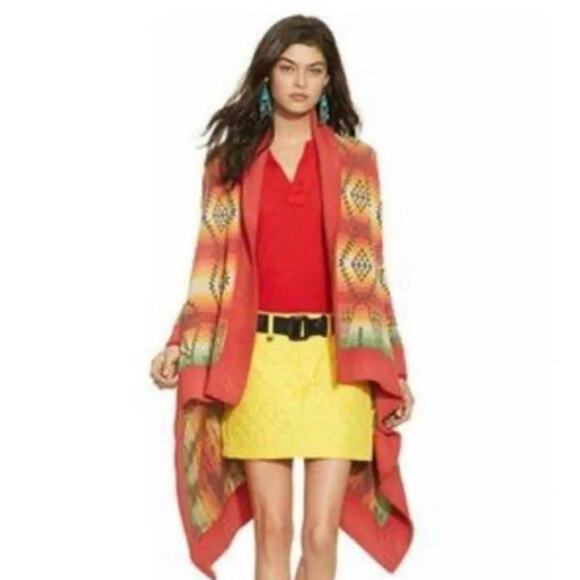 POLO Ralph Lauren Aztec Drape Cardigan Sweater NWT XS/S - Picture 1 of 8